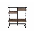 Bowery Hill Contemporary Serving Cart in Black & Walnut