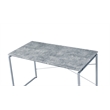 Bowery Hill Contemporary Desk in Faux Concrete and Silver