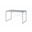 Bowery Hill Contemporary Desk in Faux Concrete and Silver