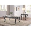 Bowery Hill Traditional End Table in Marble and Platinum