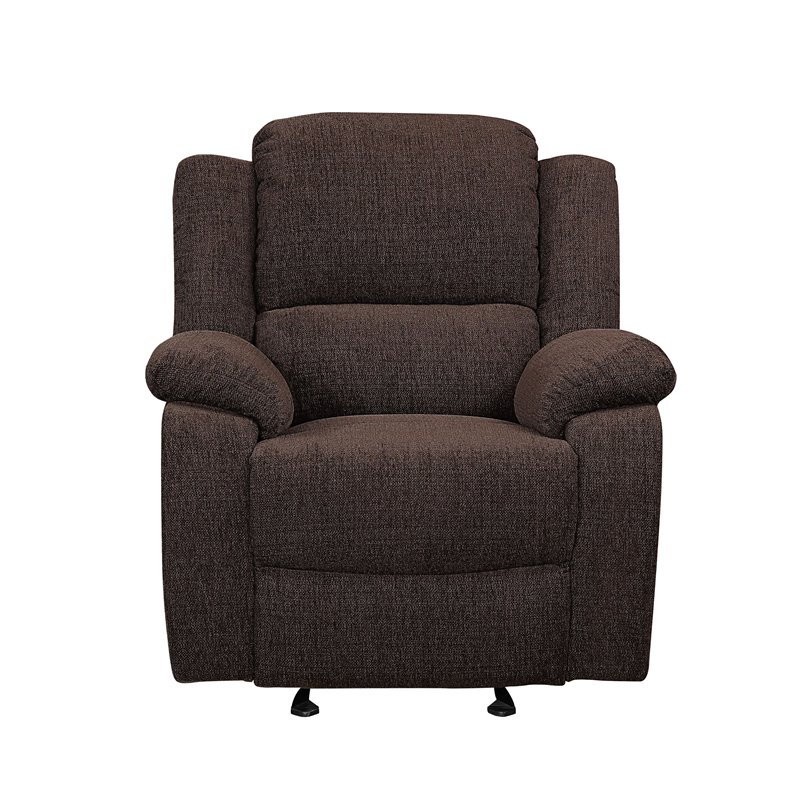 Bowery Hill Contemporary Glide Recliner in Brown Chenille
