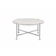 Bowery Hill Modern Wood Coffee Table in White Oak &Chrome