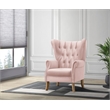 Bowery Hill Modern Accent Chair in Blush Pink Velvet