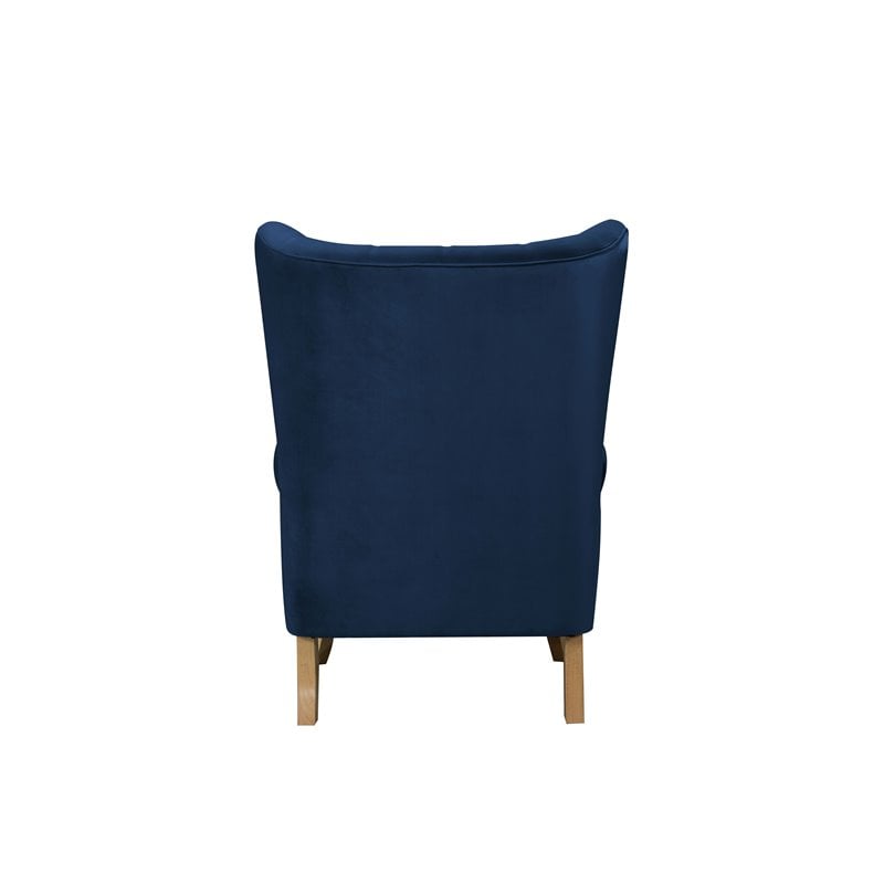Bowery Hill Modern Accent Chair in Navy Blue Velvet
