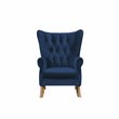 Bowery Hill Modern Accent Chair in Navy Blue Velvet