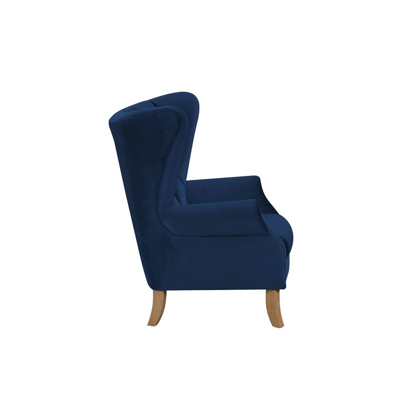 Bowery Hill Modern Accent Chair in Navy Blue Velvet