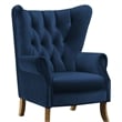 Bowery Hill Modern Accent Chair in Navy Blue Velvet