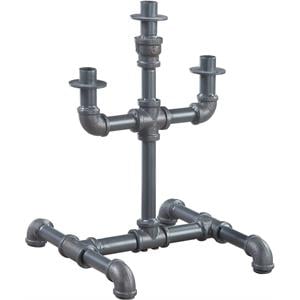 Bowery Hill Contemporary Candleholder in Sandy Gray Finish