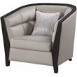 Bowery Hill Contemporary Chair with pillow in Beige Fabric