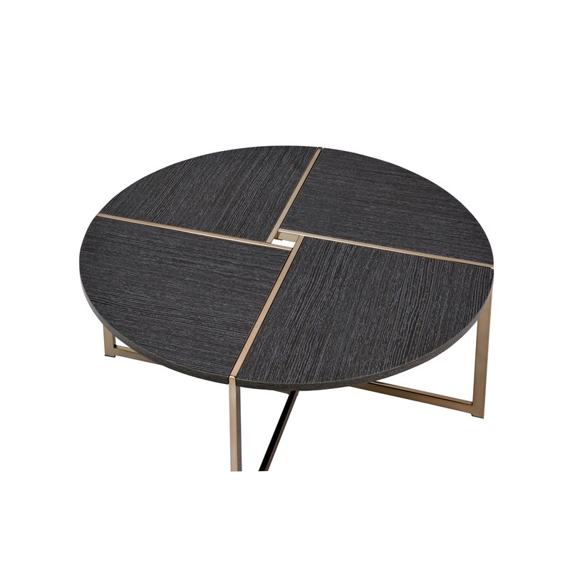 Bowery Hill Contemporary Coffee Table in Black & Champagne