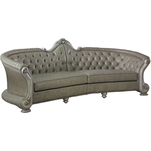 bowery hill traditional sofa in vintage bone white and pu