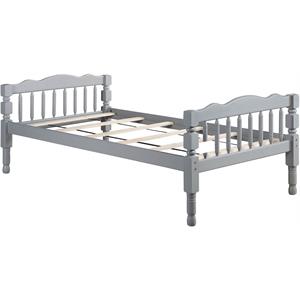 Bowery Hill Transitional Pine Wood Twin-Twin Bunk Bed in Gray