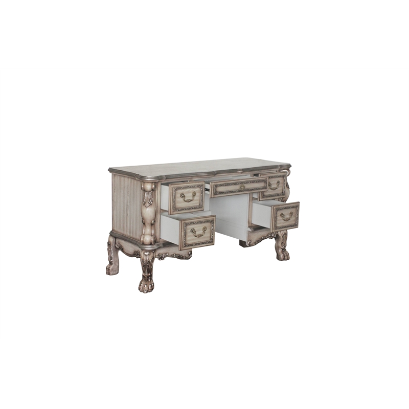 Bowery Hill Contemporary Vanity Desk in Vintage Bone White