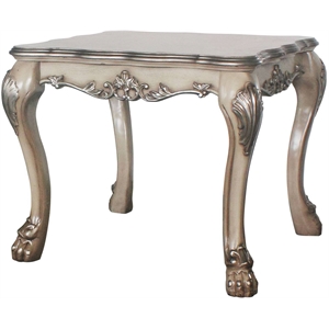 Bowery Hill Traditional Wood End table in Vintage Bone White