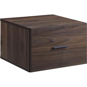 bowery hill contemporary modular storage drawer in walnut finish