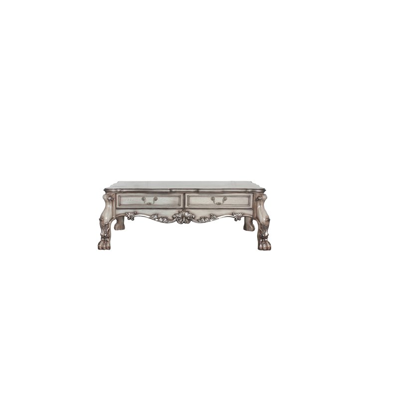 Bowery Hill Modern Wood Coffee Table in Vintage Bone White