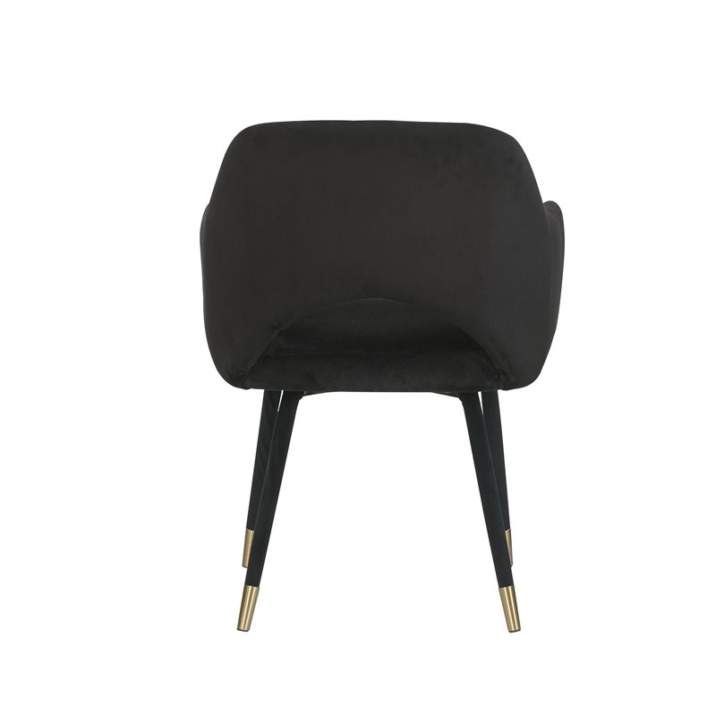 Bowery Hill Contemporary Accent Chair in Black Velvet & Gold