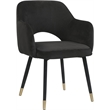 Bowery Hill Contemporary Accent Chair in Black Velvet & Gold