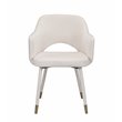 Bowery Hill Contemporary Accent Chair in Cream Velvet & Gold