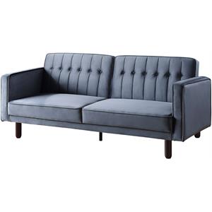 bowery hill contemporary adjustable sofa in dark gray velvet