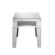 Bowery Hill Contemporary End Table in Mirrored & Faux Stones