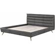 Bowery Hill Contemporary Queen Bed in Gray Top Grain Leather