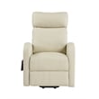 Bowery Hill Contemporary Recliner with Power Lift in Beige PU