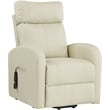 Bowery Hill Contemporary Recliner with Power Lift in Beige PU