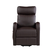 Bowery Hill Contemporary Recliner with Power Lift in Brown PU
