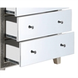 Bowery Hill Modern 5-Drawer Mirrored Wood Chest in Champagne Silver