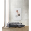 Bowery Hill Contemporary Fabric L-Shaped Sectional Sofa in Gray