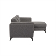 Bowery Hill Contemporary Fabric L-Shaped Sectional Sofa in Gray