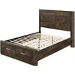 Bowery Hill Transitional Queen Bed with Storage in Rustic Walnut