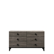 Bowery Hill Contemporary Dresser in Faux Marble and Contemporary Gray Oak