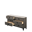 Bowery Hill Contemporary Dresser in Faux Marble and Contemporary Gray Oak