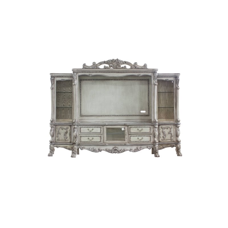 Bowery Hill Modern Entertainment Center in Vintage Bone White