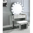 Bowery Hill Contemporary Table Mirror in Mirrored and Faux Diamonds