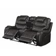 Bowery Hill Contemporary Loveseat with Console in Magnetite PU