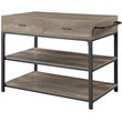 Bowery Hill Contemporary Kitchen Island in Rustic Oak & Black Finish