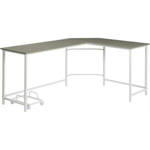 bowery hill contemporary computer desk in gray and white finish