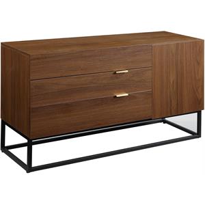 bowery hill transitional console table in walnut & black finish