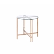 Bowery Hill Contemporary End Table in Gold and Champagne Finish