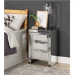 Bowery Hill Contemporary Nightstand in Mirrored & Faux Diamonds