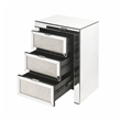 Bowery Hill Contemporary Nightstand in Mirrored & Faux Diamonds