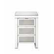 Bowery Hill Contemporary Nightstand in Mirrored & Faux Diamonds