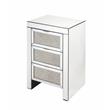 Bowery Hill Contemporary Nightstand in Mirrored & Faux Diamonds