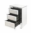 Bowery Hill Contemporary Nightstand in Mirrored & Faux Diamonds