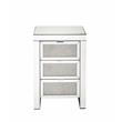 Bowery Hill Contemporary Nightstand in Mirrored & Faux Diamonds