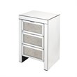 Bowery Hill Contemporary Nightstand in Mirrored & Faux Diamonds
