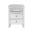 Bowery Hill Contemporary NIghtstand with LED Lights in Mirrored